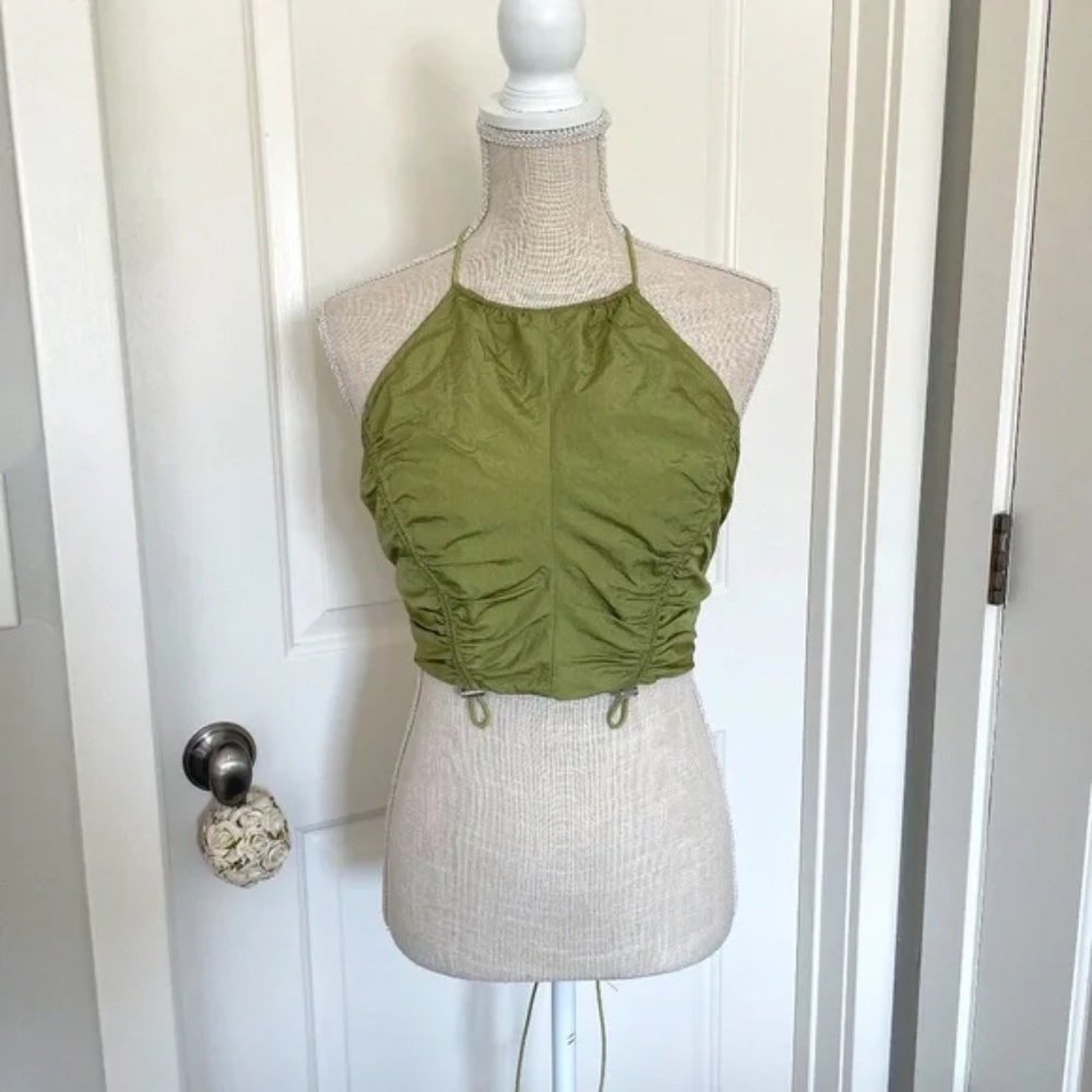 Forever 21 | Toggle Drawstring Halter Crop Top – Lace-Up Back, Size M